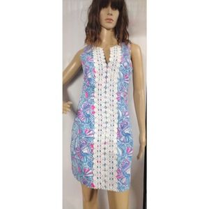 Lilly Pulitzer Dress Target 20th Anniversary Collection Blue &Pink Lace Size 4